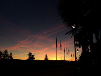 Pau Boulevard des Pyrenees in the dark