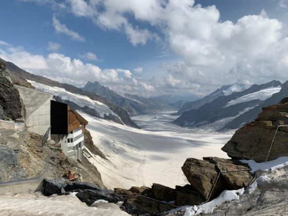 Aletsch glacier seen from Jungfraujoch Observatory