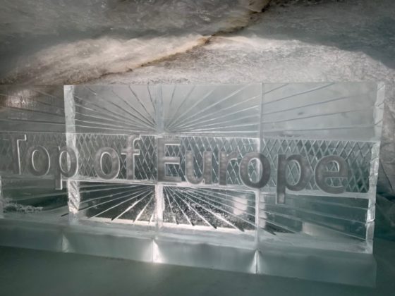 Jungfraujoch ice palace Top of Europe ice sculpture